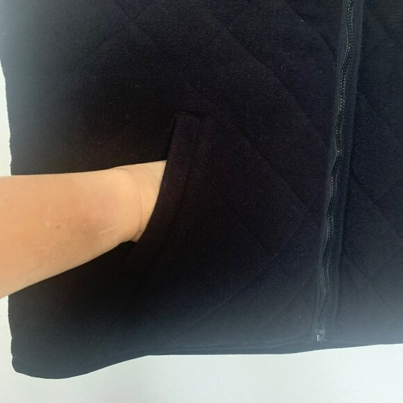 Talbots Black Quilted Fleece Zip Up Vest - Picture 5 of 9
